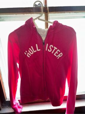 Hollister Hot Pink Sherpa-Lined Zip Hoodie